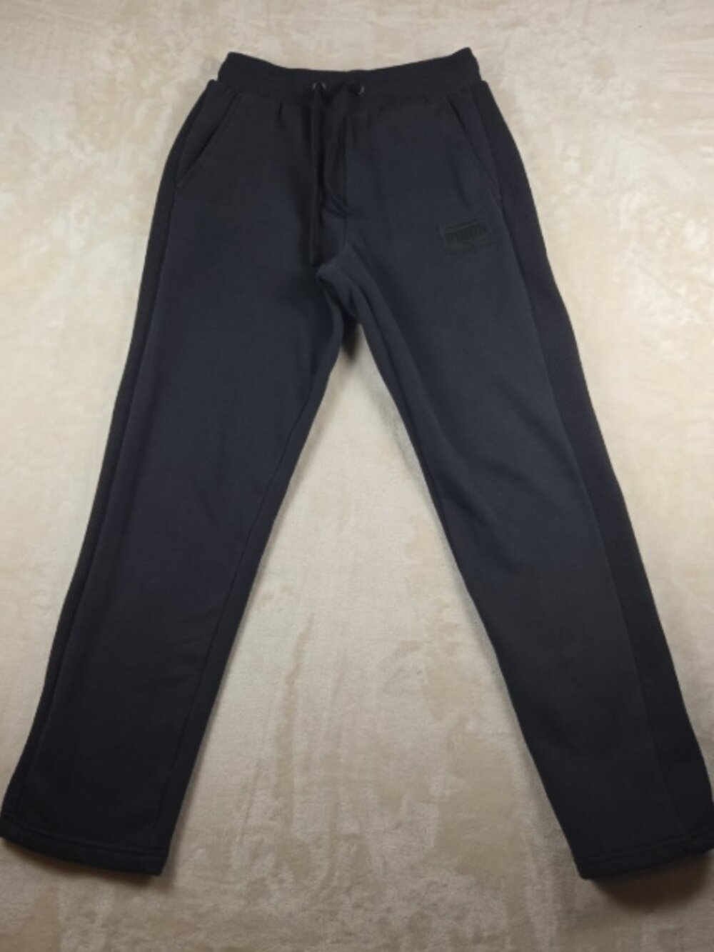 Puma Black Fleece Lined Jogger Sweatpants Mens Small